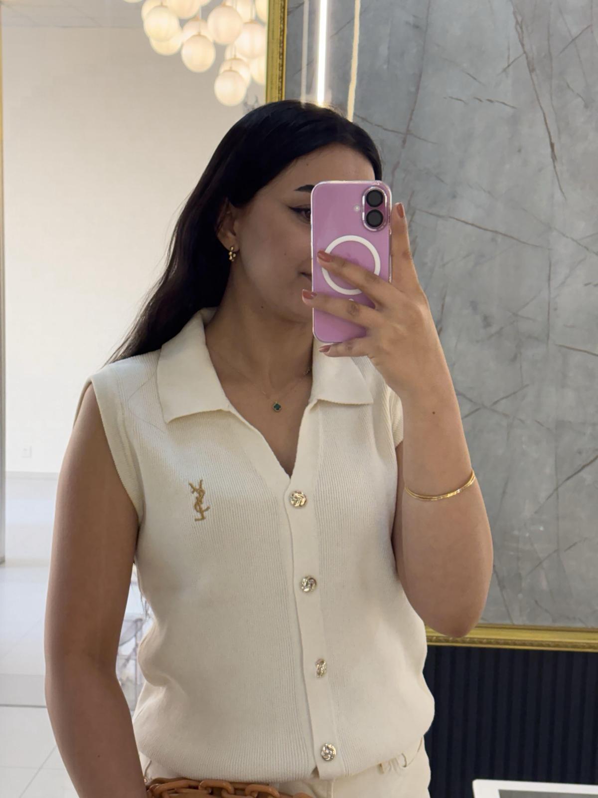 YSL Krem Yelek - Görsel 4